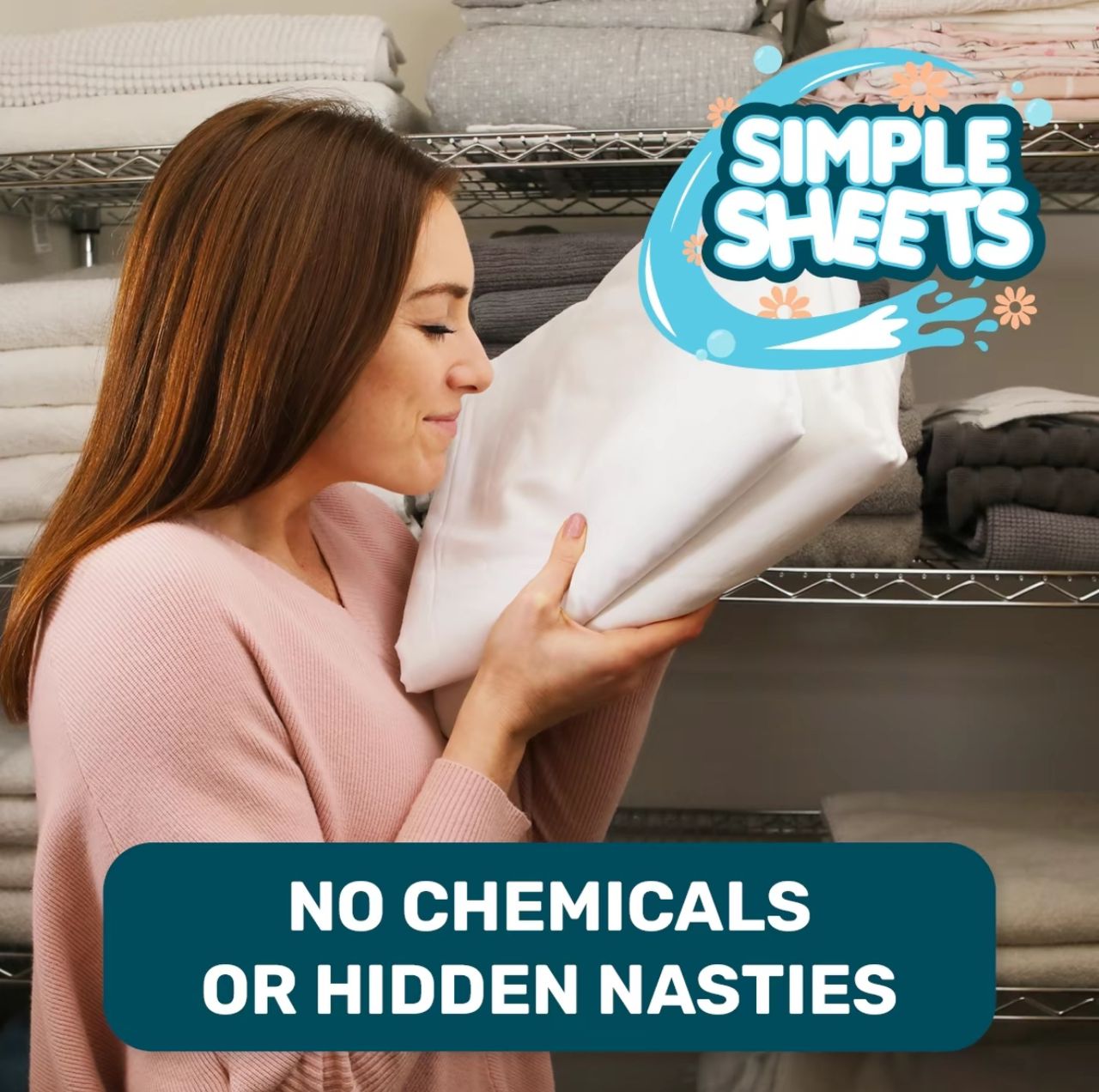 Simple Sheets - Fresh Linen Laundry Sheets Eco Friendly Hypoallergenic 100 Washes Household Pack