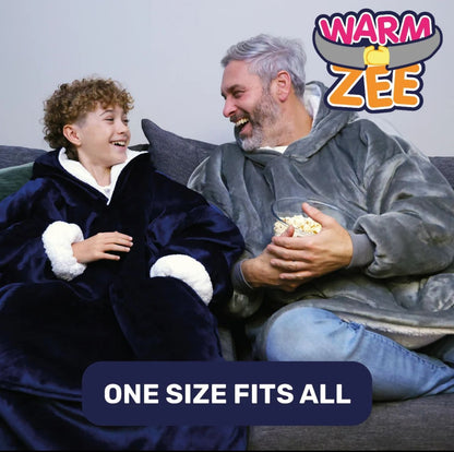 The Warmzee - Soft Sherpa fleece for warmth Cozy Bedsure Faux Fur Wearable Blanket Hoodie