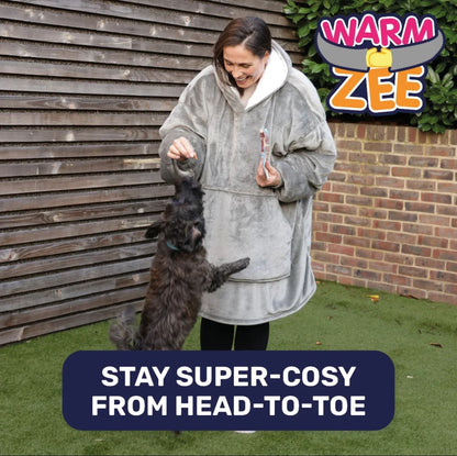 The Warmzee - Soft Sherpa fleece for warmth Cozy Bedsure Faux Fur Wearable Blanket Hoodie