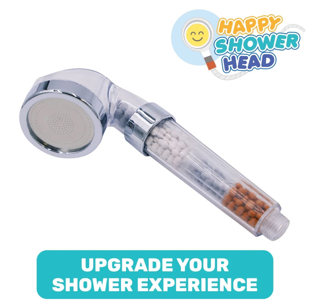 Happy Shower Head -Pure Shower - Water-Saving Filtering Shower head with Micro-Jets and Purifying Beads