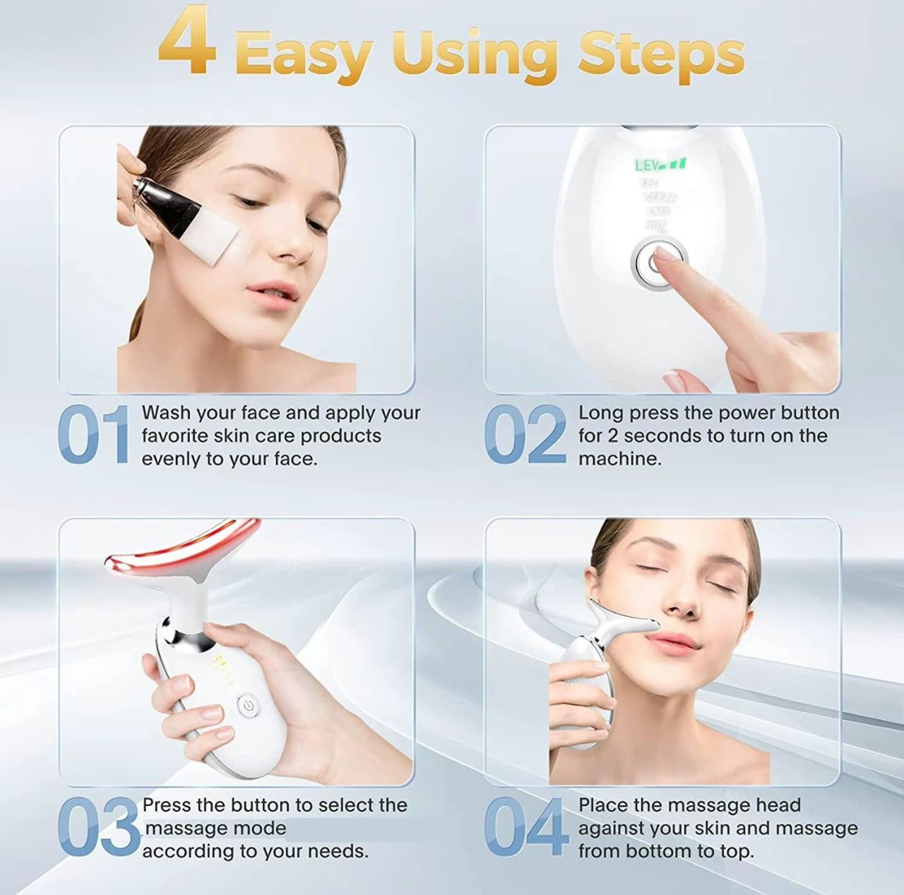 2024 Latest &amp; Multi-functional Facial Massager with Microcurrent Technology, Anti Wrinkles Neck Face Massager, Light Face Sculptor, Micro-Glow Facial Massager (Delivery in 48 Hours)